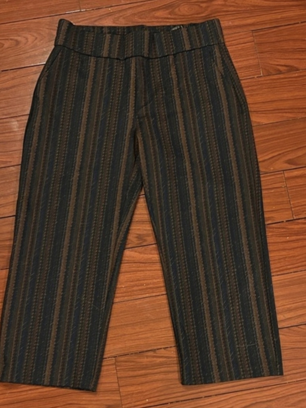 Liverpool Black Pants with Brown and Navy Pattern